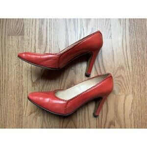 Gucci Vintage High Heels Red Leather Pump Shoe Women’s EUR‎ 36.5  US Size 6